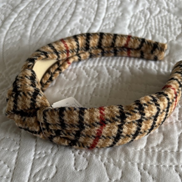 J. Crew Camel and Black Plaid Headband - Picture 3 of 4
